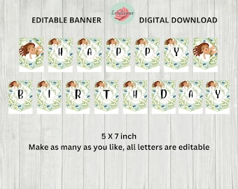 Jungle Birthday Banner: Editable Greenery Party Decor (Digital Download)