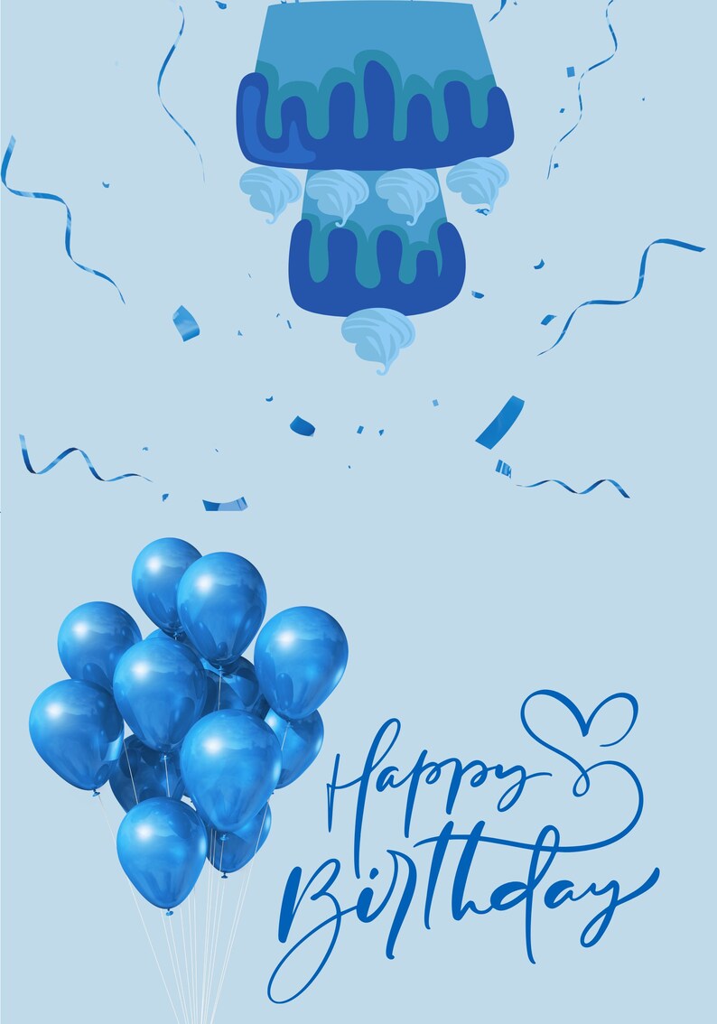 BIRTHDAY Card Digital Download Printable Postcard Download Etsy