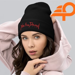 You Are Died Beanie Text Embroidered Hat, Warm Cuffed Beanie, You Die Hat, Gaming Beanie, Gift for Gamer, Gifts Idea