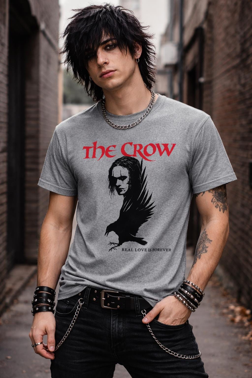 トップス 2004s THE CROW movie tee The Crow T-shirt, Retro Movie 90's Inspired Graphic Tees, Movie