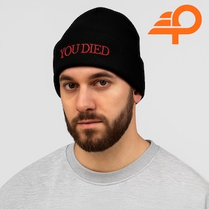 You Died Beanie, Game Embroidered Hat, Warm Cuffed Beanie, You Are Died Hat, Gaming Beanie, Gifts for Gamer, Gifts Idea