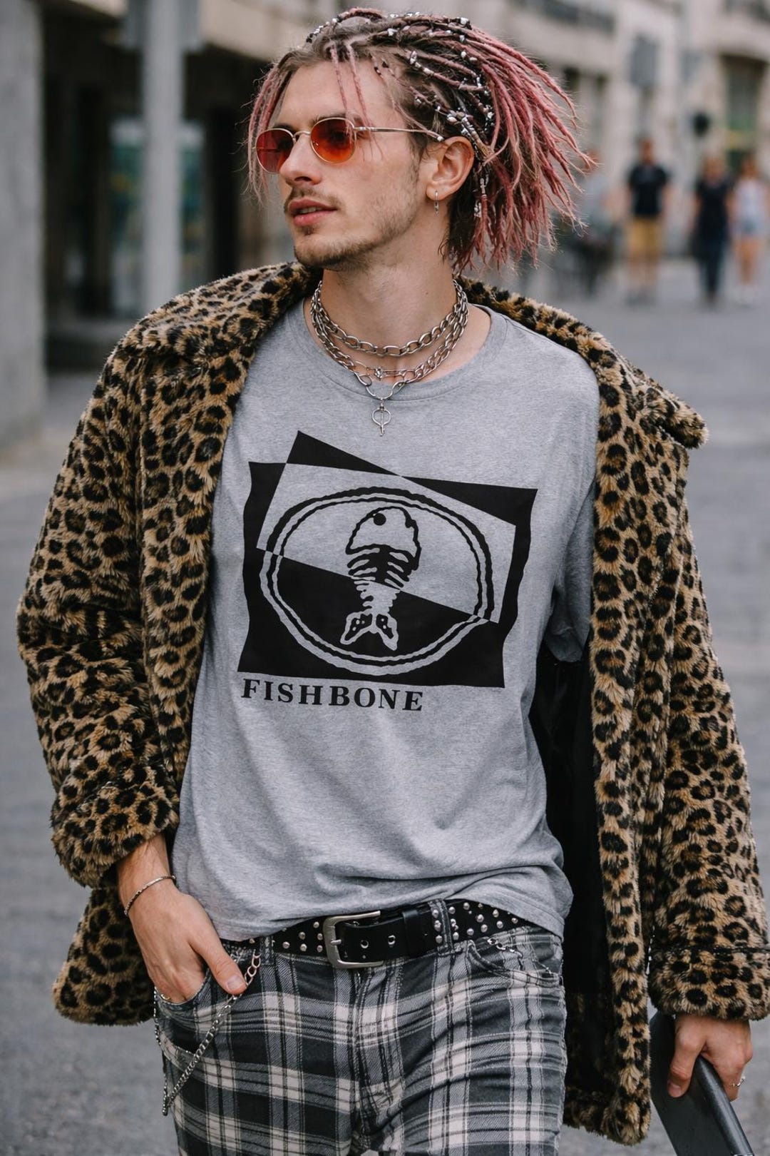 Retro Fishbone T-shirt, 90s Band Merch Style, Alternative Funk