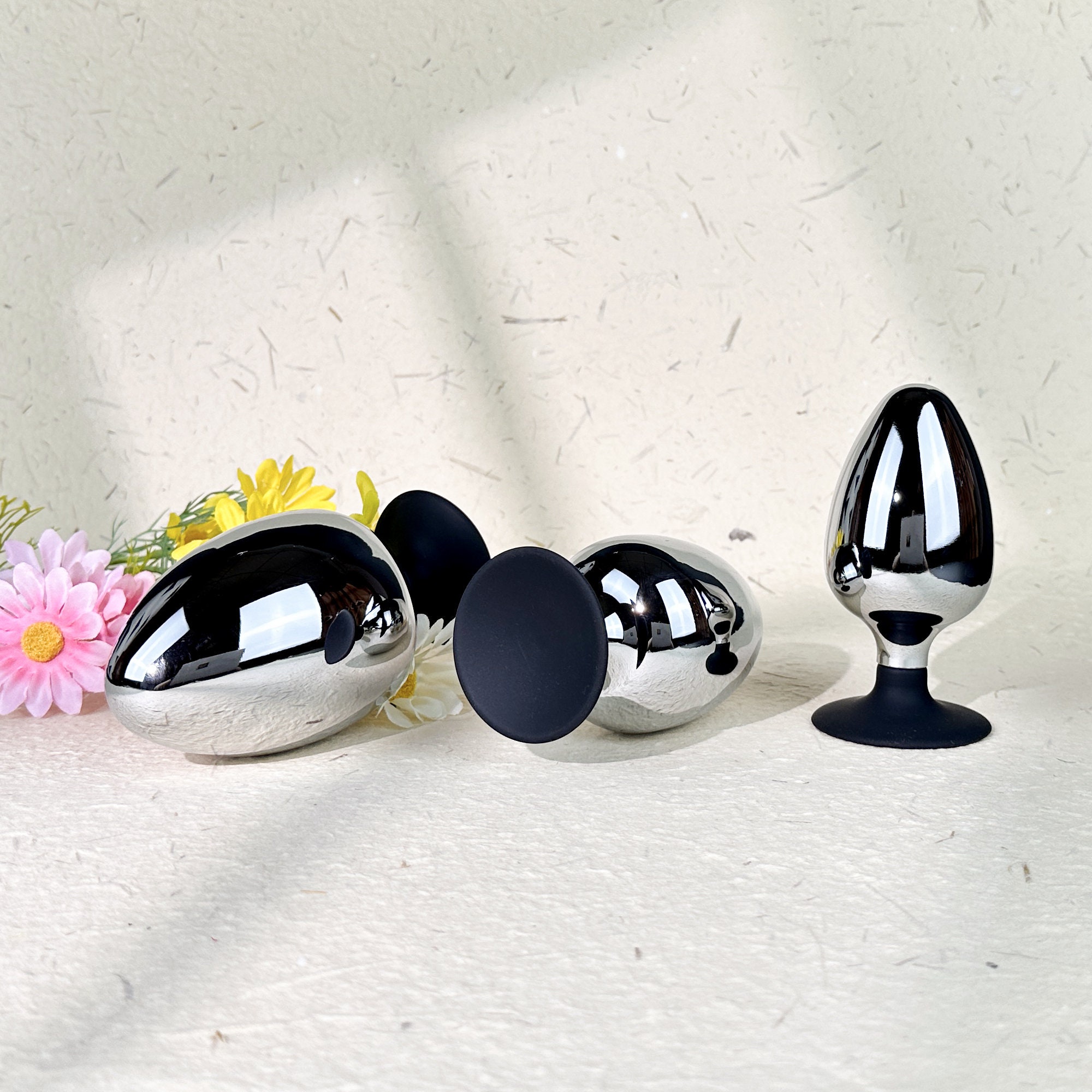 3 Sizes Huge Heavy Metal Butt Plug With Suction Cup, Big Anal Butt Plug ...