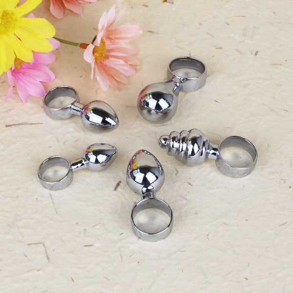 3 Style Metal Butt Plug with Jewelry Crystal, Super Mini Small Anal Training Butt Plugs with Ring, BDSM Anal Play, Adult Sex Toys, Mature