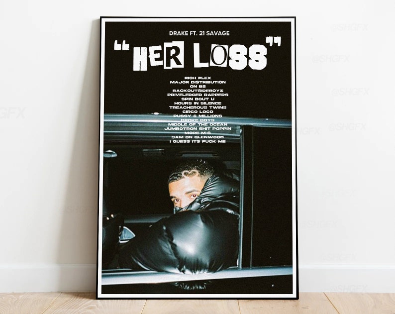 Drake Poster A3 A4 Her Loss Album Poster Etsy
