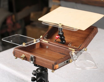 Mini Handmade Walnut Mini Pochade Box Waterdolor Easel, Can be Adapted on Tripod