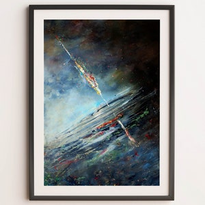 Unique Space Canvas Print, Galaxy Wall Art & Celestial Home Decor Astronomy Gifts, Large Canvas Wall Art, Outer Space Poster