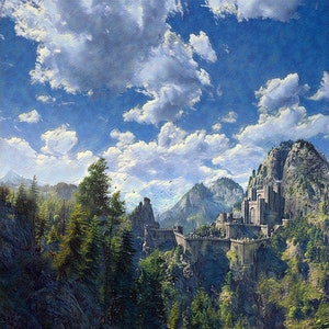 Kaer Morhen Leinwanddruck, Hexer Kunst, The Witcher Druck, Witcher 3 Geschenk, Witcher Poster