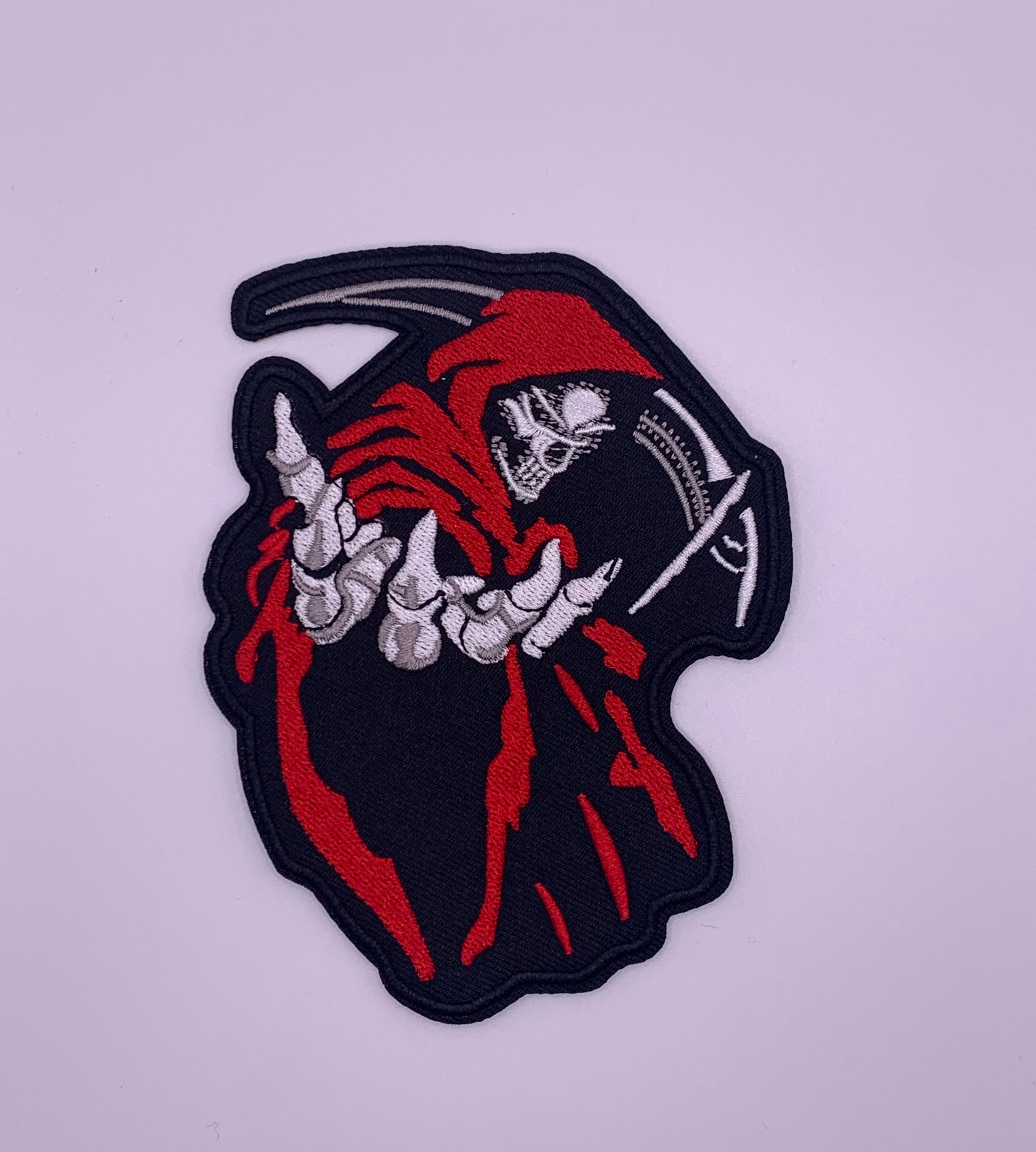 Skull Reaper Embroidered Iron On Patches For DIY Sewing On Jackets