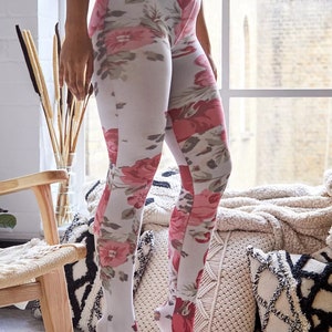 Rose Print Leggings Etsy UK