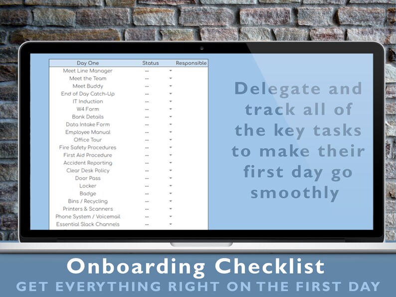 Onboarding Tracker Spreadsheet New Starter Checklist Editable New Hire