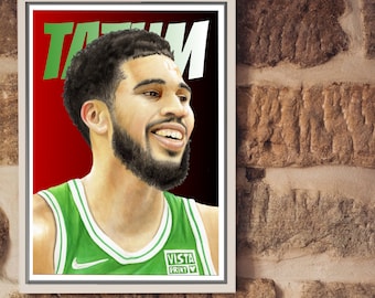 Jason Tatum-kunstafdruk | Basketbalposter | Digitale download | Afdrukbare NBA-poster