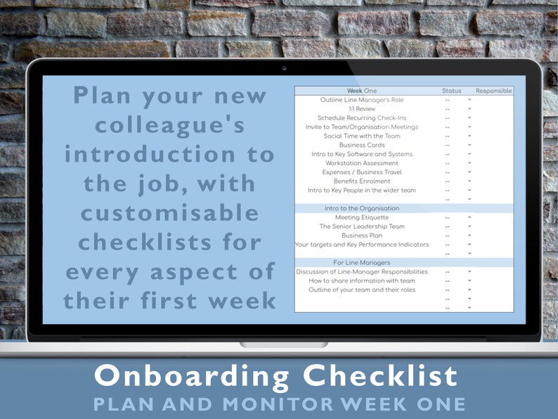Onboarding Tracker Spreadsheet New Starter Checklist Editable New Hire