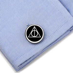 Silver Harry Potter Cuff Links, Sterling Silver Triangle Harry Potter Cuff Links, Sign of the deathly Hallows Cufflinks
