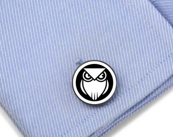Owl Silver Cufflinks, Silver Animal Cufflinks, 925 Silver Cufflinks,