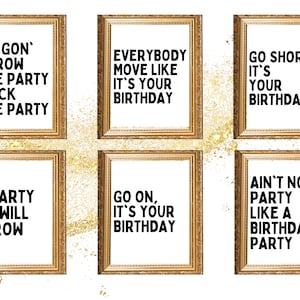 Hip Hop Digital Print, 80s 90s 00s Hip Hop Party Decorations, Printable Poster Set, Rap, Lyrics, Quote, Backdrop, Birthday Party