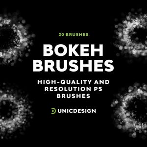 20 Bokeh Photoshop Brushes: Soft Light Effects (Instant Download)