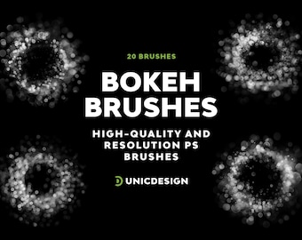 20 Bokeh Photoshop Brushes: Soft Light Effects (Instant Download)