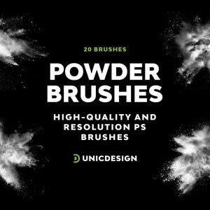 May include: 20 high-quality and high-resolution Photoshop brushes for creating powder explosion effects. The brushes are designed to create realistic powder effects for use in graphic design, photography, and other creative projects.