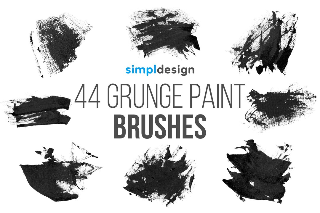 Grunge Paint Photoshop Brushes: Distressed Texture Brush Set (PSD, 44 ...