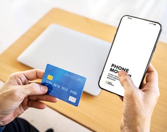 Online Shopping Phone Mockup: E-Commerce App Display (PSD Template)