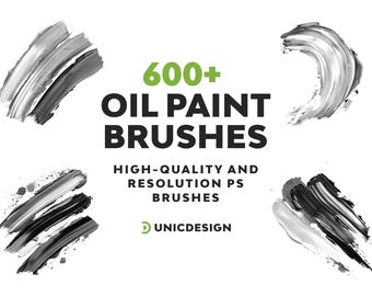 600+ Oil Paint Photoshop Brushes: Realistic Texture Brush Set