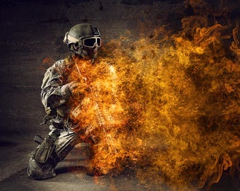 Intense Fire & Ashes Photoshop Action: Dramatic Smoke Effects