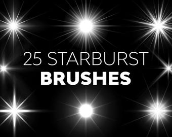 25 pinceles de Photoshop con efecto de estrella: efectos de luz radiante