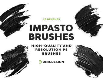 20 Impasto Photoshop Brushes: Realistic Thick Paint Textures