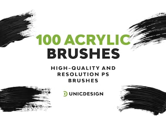 100 Realistic Acrylic Photoshop Brushes: Digital Painting Tools