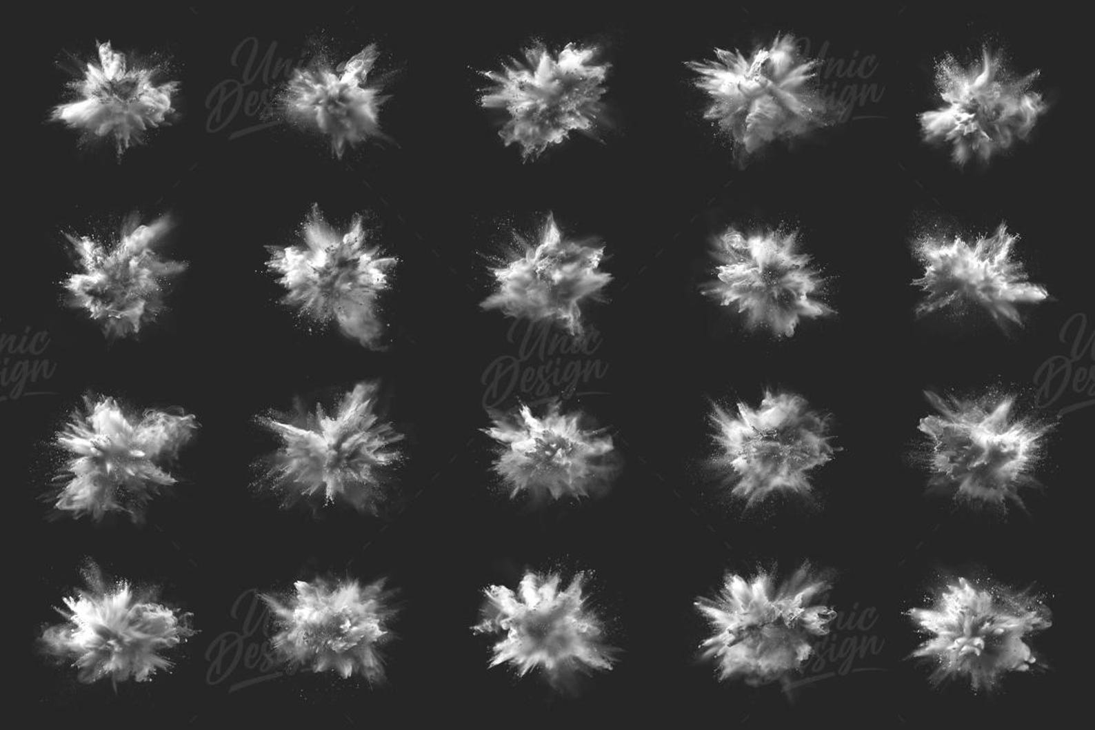20 Powder Explosion Photoshop Brushes: Dynamic Texture Effects (digital ...