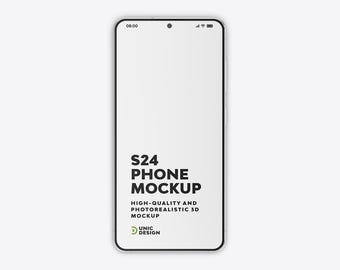 Samsung S24 Phone Mockup: App UI Showcase PSD Template
