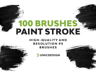 100 Paint Stroke Photoshop Brushes | Brush Set