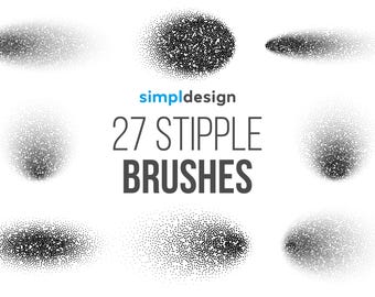 27 Stipple Photoshop Brushes | Dot & Ink Texture Set