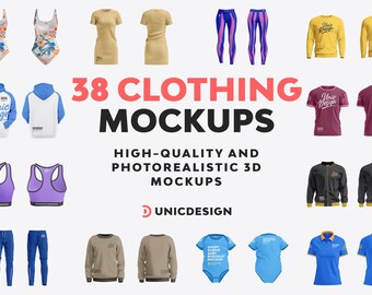 Bundel 38 kledingmodellen: T-shirt, hoodie en meer (psd-indeling)