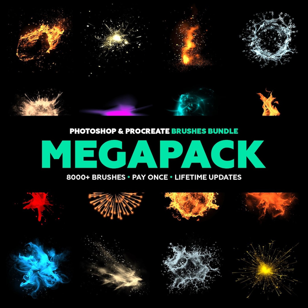 8000+ Photoshop & Procreate Brushes Mega Bundle – Watercolor, Oil ...