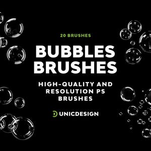 20 realistische Bubble Photoshop Brushes: Hochauflösender PS Brush Set