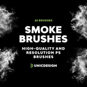 20 Smoke Photoshop Brushes | Realistic Smoke & Fog Effects | High-Res Smoke Brush Set | Digital Smoke Overlay Pack
