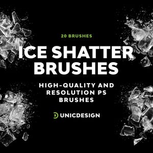 Ice Shatter Photoshop Brushes: Realistic Glass Effects (Digital FX Tools)