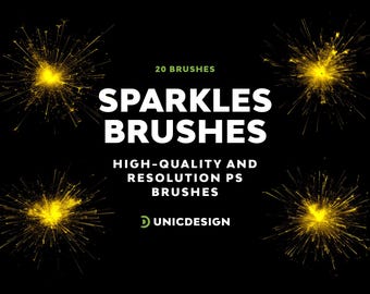 Sparkles Photoshop Brushes: High-Resolution Glitter Effects (Digital Art Brushes)