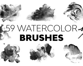 Watercolor Photoshop Brushes | 59 Digital Art Tools