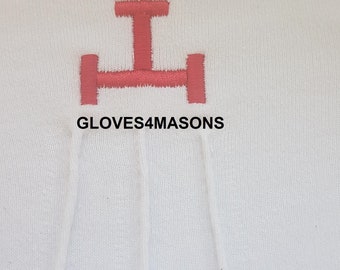 Set Massonico Royal Arch Premium: Grembiule In Pelle D'agnello, Custodia, Colletto Con Gioiello E Guanti In Cotone