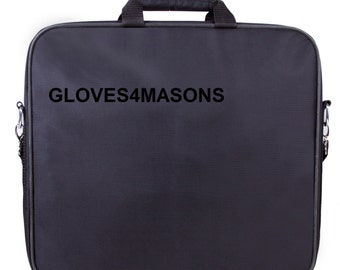 Freemasons Masonic Soft Full Case Apron Bag in Black with Name Tag