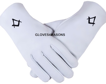 Freemasons Masonic Kid Leather Gloves in N.BLUE S&C
