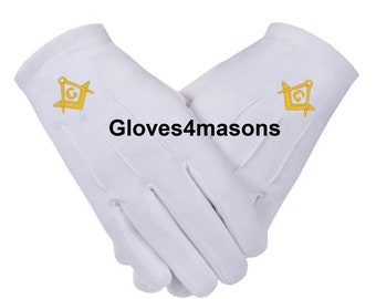 Freemasons Masonic Cotton Gloves in Gold SC&G S2