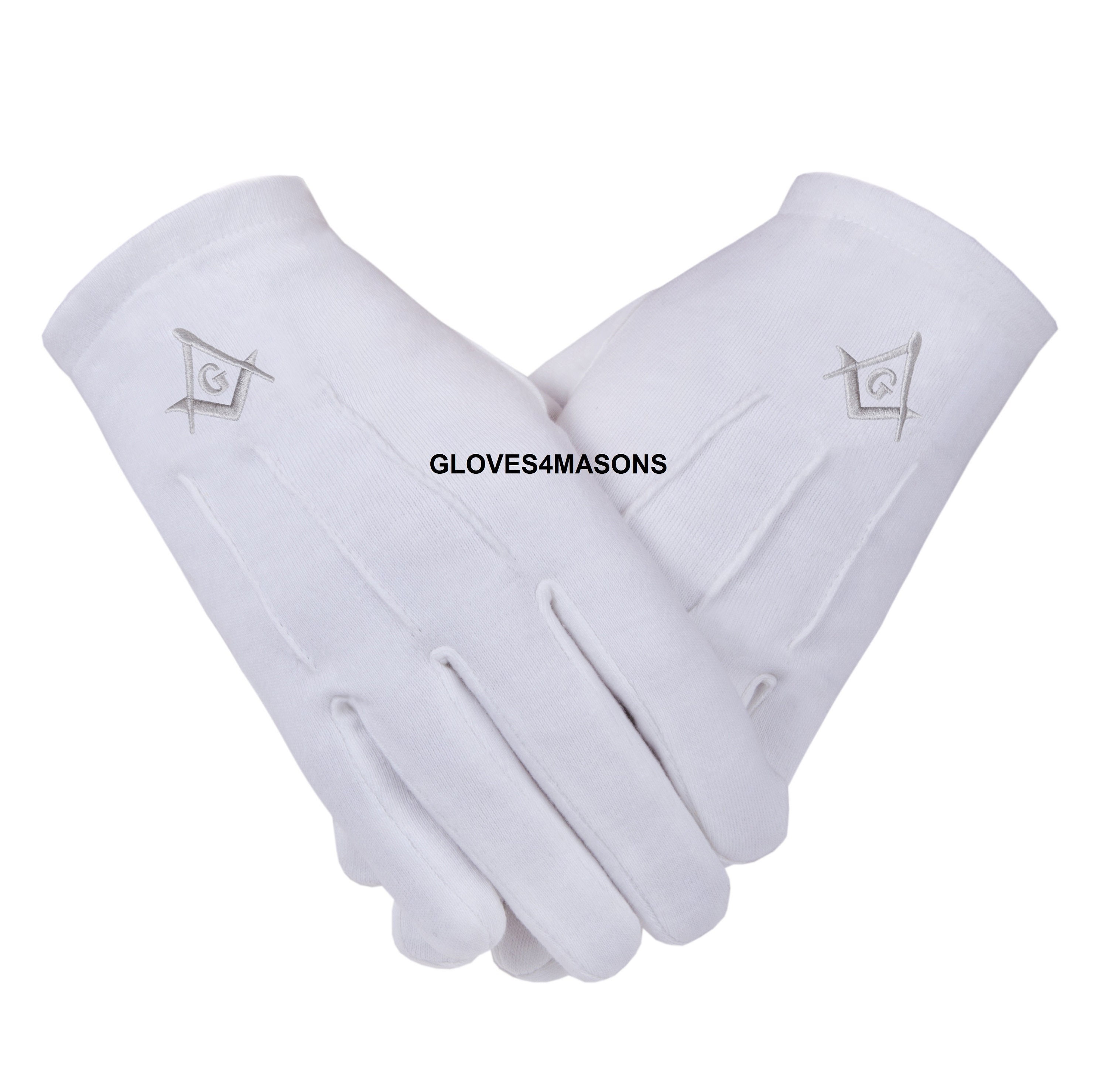 Freemasons Masonic White Cotton Gloves With Silver SC&G Etsy