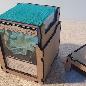 Caja de baraja de cartas coleccionables con ventana - 3MM, 1/8" .AI, SVG, DXF Archivo de diseño digital