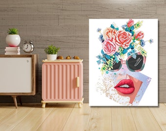 Abstract Floral Woman Printable Wall Art (Digital Download)