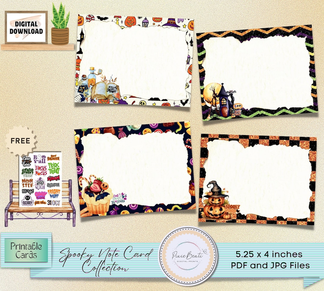 Halloween Notecards | Printable Trick or Treat Tags (PDF) - Etsy