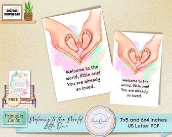 Welcome to the World Little One | Printable Card Baby Shower | Baby and Expecting Card | Baby Shower Card Printable | Pregnant Mom Gift